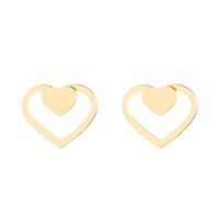 1 Pair Simple Style Geometric Heart Shape Stainless Steel Ear Studs sku image 8