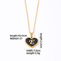 304 Stainless Steel Gold Plated Simple Style Plating Inlay Letter Heart Shape Shell Pendant Necklace sku image 1