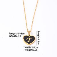 304 Stainless Steel Gold Plated Simple Style Plating Inlay Letter Heart Shape Shell Pendant Necklace sku image 21