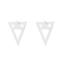 1 Pair Simple Style Geometric Heart Shape Stainless Steel Ear Studs sku image 4