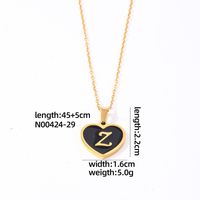 304 Stainless Steel Gold Plated Simple Style Plating Inlay Letter Heart Shape Shell Pendant Necklace sku image 26