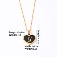 304 Stainless Steel Gold Plated Simple Style Plating Inlay Letter Heart Shape Shell Pendant Necklace sku image 7