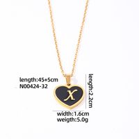 304 Stainless Steel Gold Plated Simple Style Plating Inlay Letter Heart Shape Shell Pendant Necklace sku image 24