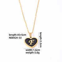 304 Stainless Steel Gold Plated Simple Style Plating Inlay Letter Heart Shape Shell Pendant Necklace sku image 6