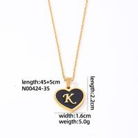 304 Stainless Steel Gold Plated Simple Style Plating Inlay Letter Heart Shape Shell Pendant Necklace sku image 15