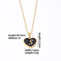 304 Stainless Steel Gold Plated Simple Style Plating Inlay Letter Heart Shape Shell Pendant Necklace sku image 20