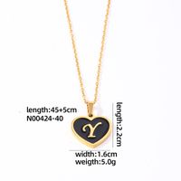 304 Stainless Steel Gold Plated Simple Style Plating Inlay Letter Heart Shape Shell Pendant Necklace sku image 25