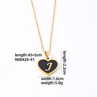 304 Stainless Steel Gold Plated Simple Style Plating Inlay Letter Heart Shape Shell Pendant Necklace sku image 5