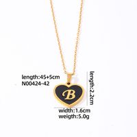 304 Stainless Steel Gold Plated Simple Style Plating Inlay Letter Heart Shape Shell Pendant Necklace sku image 8