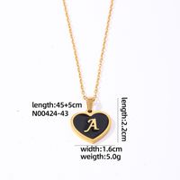 304 Stainless Steel Gold Plated Simple Style Plating Inlay Letter Heart Shape Shell Pendant Necklace sku image 1