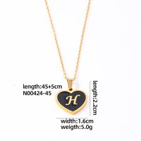 304 Stainless Steel Gold Plated Simple Style Plating Inlay Letter Heart Shape Shell Pendant Necklace sku image 13