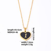 304 Stainless Steel Gold Plated Simple Style Plating Inlay Letter Heart Shape Shell Pendant Necklace sku image 9