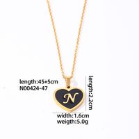 304 Stainless Steel Gold Plated Simple Style Plating Inlay Letter Heart Shape Shell Pendant Necklace sku image 14