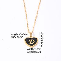 304 Stainless Steel Gold Plated Simple Style Plating Inlay Letter Heart Shape Shell Pendant Necklace sku image 10