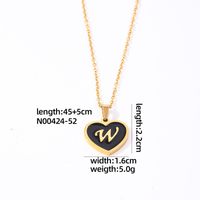 304 Stainless Steel Gold Plated Simple Style Plating Inlay Letter Heart Shape Shell Pendant Necklace sku image 23