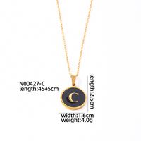Acier Inoxydable 304 Plaqué Or Style Simple Placage Incruster Rond Lettre Coquille Pendentif sku image 3