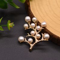 Elegant Retro Flower Alloy Plating Inlay Freshwater Pearl Women's Brooches 1 Piece main image 1
