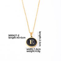 Acier Inoxydable 304 Plaqué Or Style Simple Placage Incruster Rond Lettre Coquille Pendentif sku image 5