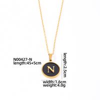 Acier Inoxydable 304 Plaqué Or Style Simple Placage Incruster Rond Lettre Coquille Pendentif sku image 14