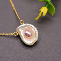Retro Oval Freshwater Pearl Copper Beaded Plating 18k Gold Plated Necklace main image 1