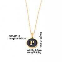 Acier Inoxydable 304 Plaqué Or Style Simple Placage Incruster Rond Lettre Coquille Pendentif sku image 16