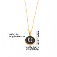 Edelstahl 304 Vergoldet Einfacher Stil Überzug Inlay Runden Brief Hülse Halskette Mit Anhänger sku image 21