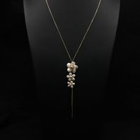 Retro Oval Freshwater Pearl Copper Beaded Plating 18k Gold Plated Necklace sku image 14