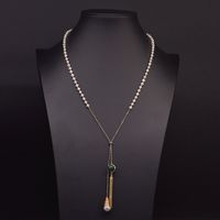 Retro Oval Freshwater Pearl Copper Beaded Plating 18k Gold Plated Necklace sku image 19