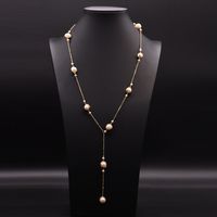 Retro Oval Freshwater Pearl Copper Beaded Plating 18k Gold Plated Necklace sku image 20