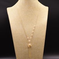 Retro Oval Freshwater Pearl Copper Beaded Plating 18k Gold Plated Necklace sku image 6