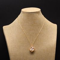 Retro Oval Freshwater Pearl Copper Beaded Plating 18k Gold Plated Necklace sku image 2