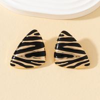 1 Pair Lady Streetwear Zebra Plating Alloy Gold Plated Ear Studs main image 5