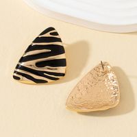 1 Pair Lady Streetwear Zebra Plating Alloy Gold Plated Ear Studs main image 4