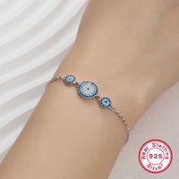 Simple Style Flower Sterling Silver Plating Inlay Zircon 18k Gold Plated White Gold Plated Bracelets main image 9