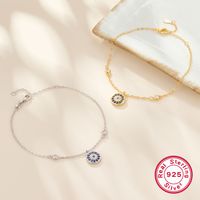 Simple Style Flower Sterling Silver Plating Inlay Zircon 18k Gold Plated White Gold Plated Bracelets main image 6