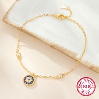 Simple Style Flower Sterling Silver Plating Inlay Zircon 18k Gold Plated White Gold Plated Bracelets main image 2