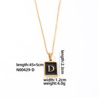 304 Stainless Steel K Gold Plated Simple Style Plating Inlay Letter Rectangle Shell Pendant Necklace sku image 2
