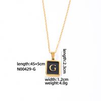 304 Stainless Steel K Gold Plated Simple Style Plating Inlay Letter Rectangle Shell Pendant Necklace sku image 5