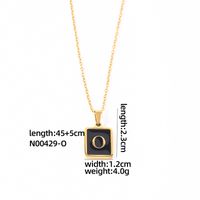 304 Stainless Steel K Gold Plated Simple Style Plating Inlay Letter Rectangle Shell Pendant Necklace sku image 13