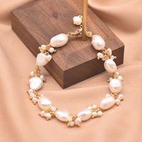 Retro Round Freshwater Pearl Copper Plating Gold Plated Bracelets sku image 6
