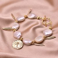 Retro Round Freshwater Pearl Copper Plating Gold Plated Bracelets sku image 11