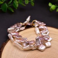 Retro Round Freshwater Pearl Copper Plating Gold Plated Bracelets sku image 16