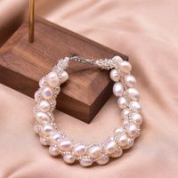 Retro Round Freshwater Pearl Copper Plating Gold Plated Bracelets sku image 7