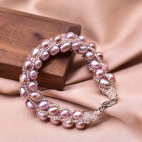 Retro Round Freshwater Pearl Copper Plating Gold Plated Bracelets sku image 9