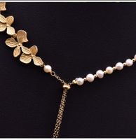 Elegant Retro Geometric Copper Plating Inlay Pearl 18k Gold Plated Sweater Chain main image 3