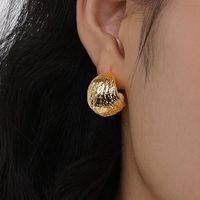 1 Pair Elegant Lady C Shape Plating Metal Gold Plated Ear Studs main image 4