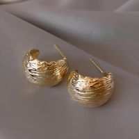 1 Pair Elegant Lady C Shape Plating Metal Gold Plated Ear Studs main image 3
