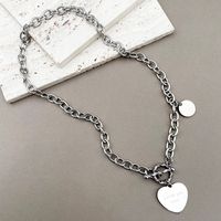 304 Stainless Steel Casual Romantic Simple Style Heart Shape Necklace main image 5