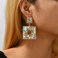 1 Pair Lady Square Artificial Gemstones Drop Earrings main image 7