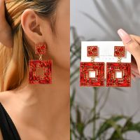 1 Pair Lady Square Artificial Gemstones Drop Earrings main image 9